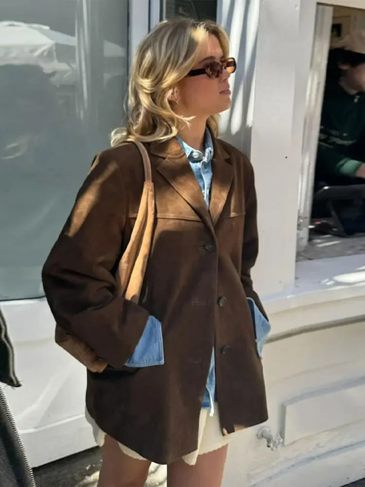 Victoria | Veste élégante en daim pour femme, idéale en automne