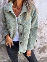 Penelope | Giacca teddy da donna morbida con bottoni