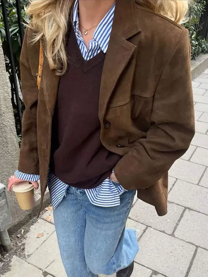 Victoria | Veste élégante en daim pour femme, idéale en automne