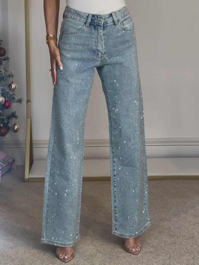 Edith | Jeans pailletés cintrés pour femmes