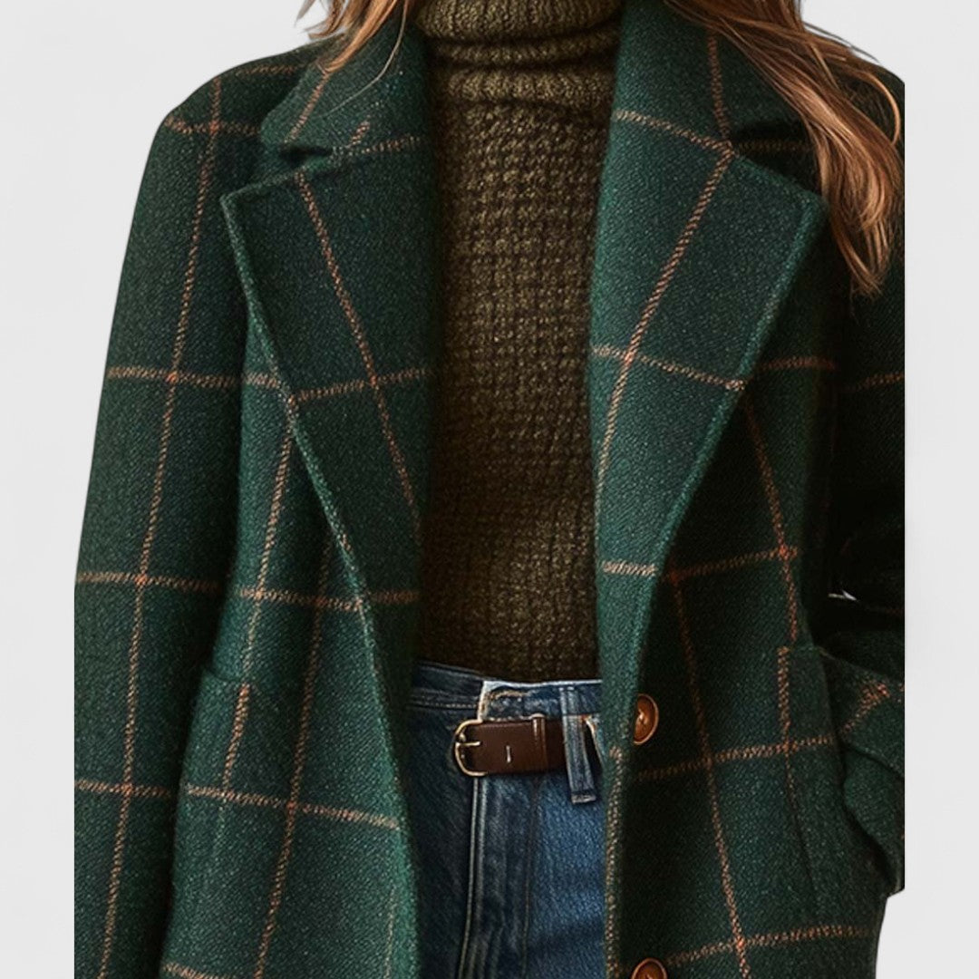 Eline | Damen Modische Retro Karojacke
