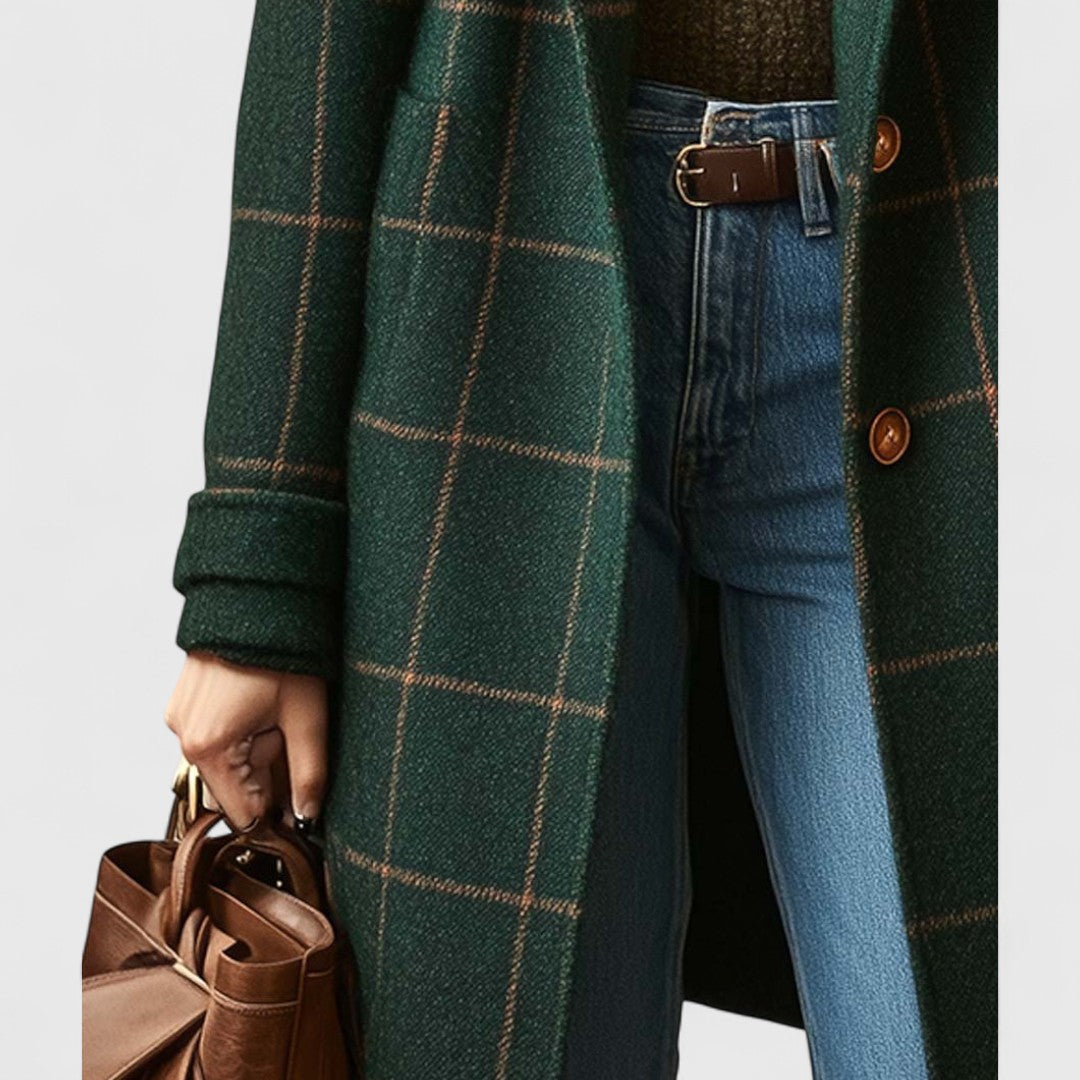 Eline | Damen Modische Retro Karojacke