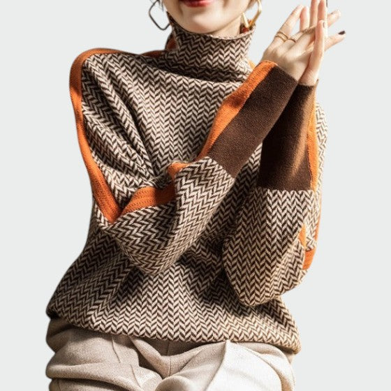 Belinda | Maglione classico a collo alto da donna lavorato a maglia