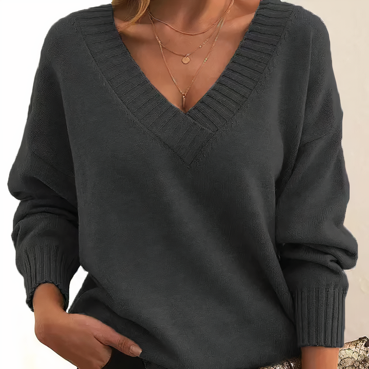 Solveig | Maglione comodo in cashmere con scollo a V da donna