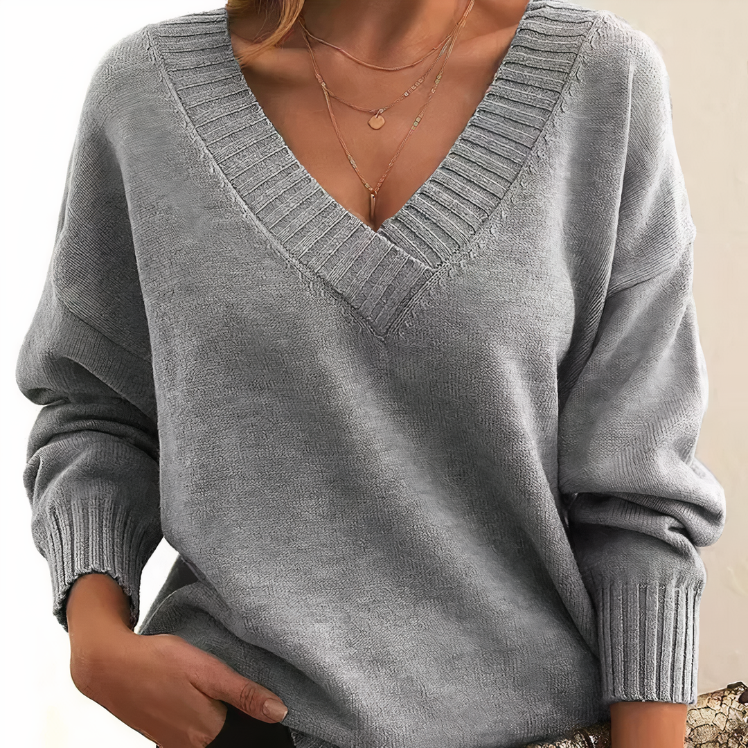 Solveig | Maglione comodo in cashmere con scollo a V da donna