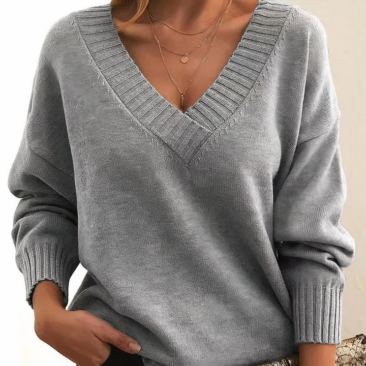 Solveig | Maglione comodo in cashmere con scollo a V da donna