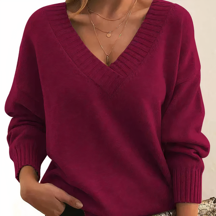 Solveig | Maglione comodo in cashmere con scollo a V da donna