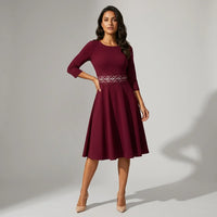 Amalia | Damen Elegantes A-Linien Midikleid