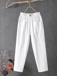 Romy | Pantalon d'été léger en lin avec poches pour femmes