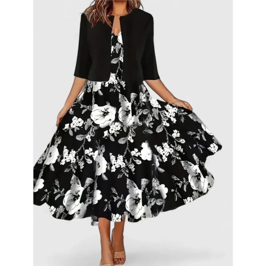 Meike | Abito midi boho da donna con cardigan corto