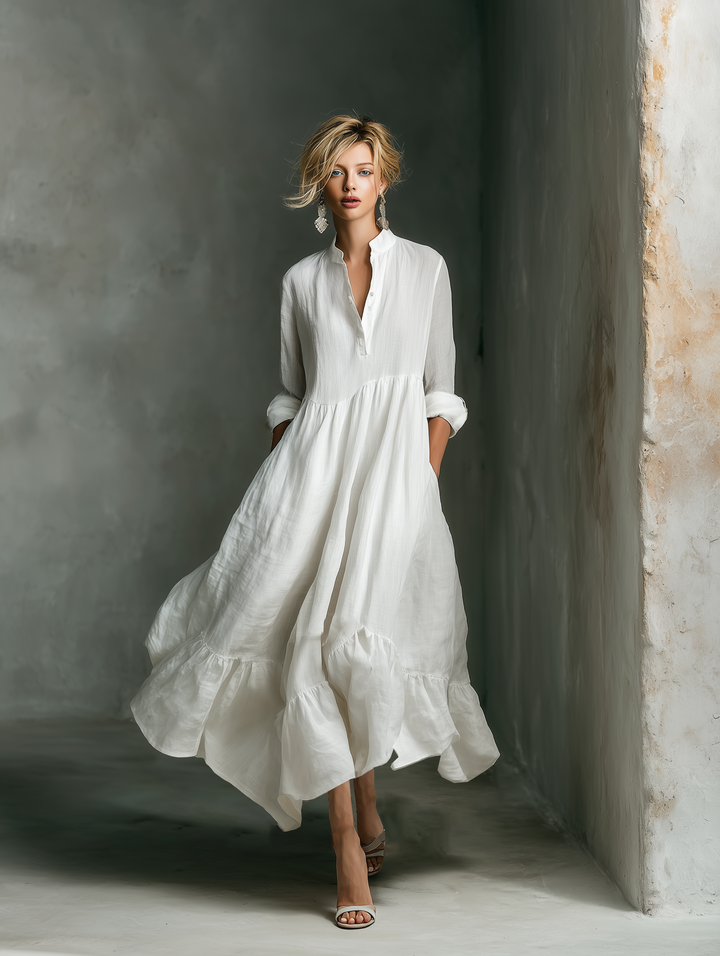 Samantha | Robe longue décontractée à manches longues