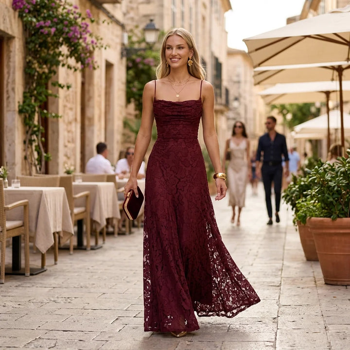 Beatrice | Damen Elegantes Maxi-Hochzeitsgastkleid