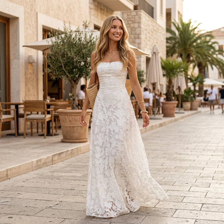 Beatrice | Damen Elegantes Maxi-Hochzeitsgastkleid