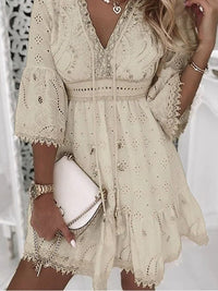 Brigitte | Women's Summer V-Neck Boho Mini Dress