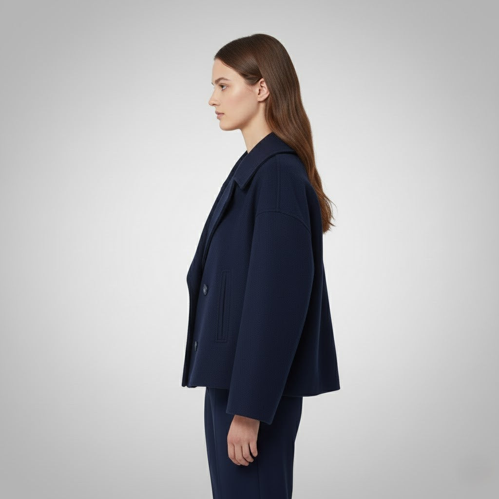 Aurora | Damen Elegante Knöpfen Kurzmantel
