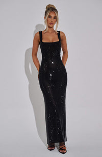 Naomi | Women's Elegant Rhinestone Wedding Guest Maxi Dress