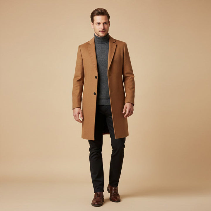 Quirin | Herren Eleganter Langer Wintermantel mit Knopfen