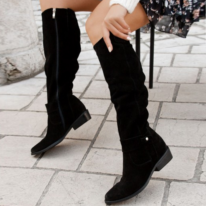Serena | Damen Modische Wildleder Absatz Stiefel
