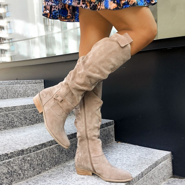 Serena | Damen Modische Wildleder Absatz Stiefel