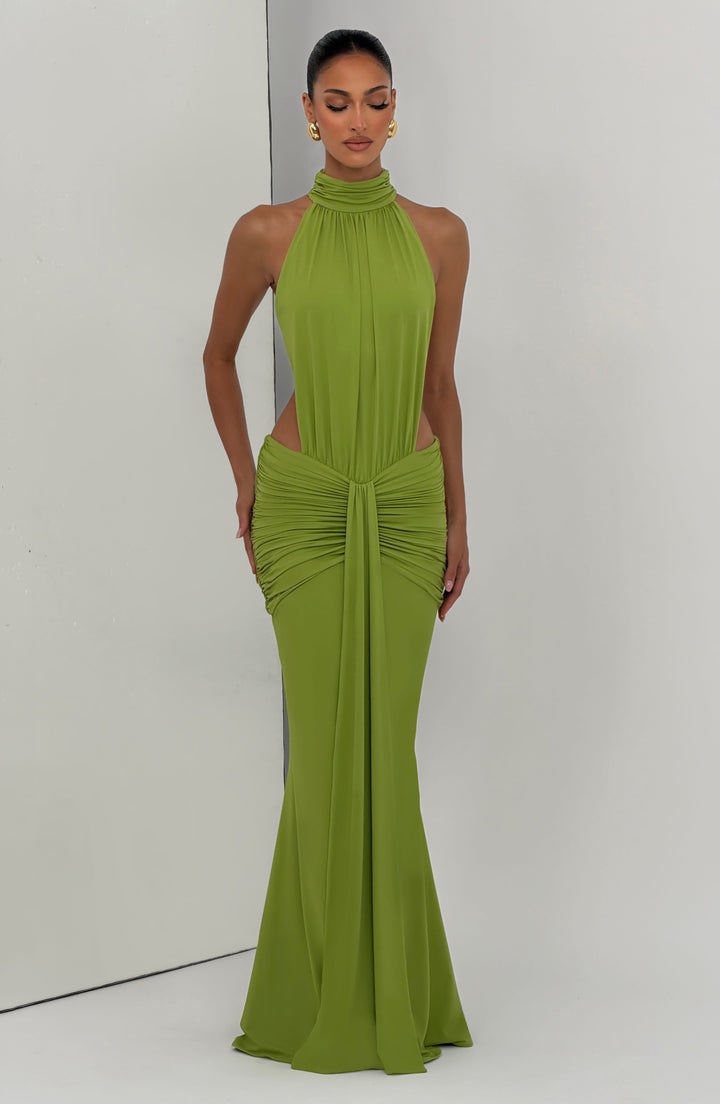 Sonja| Robe de soirée élégante à nouer autour du cou avec dos nu pour femmes  