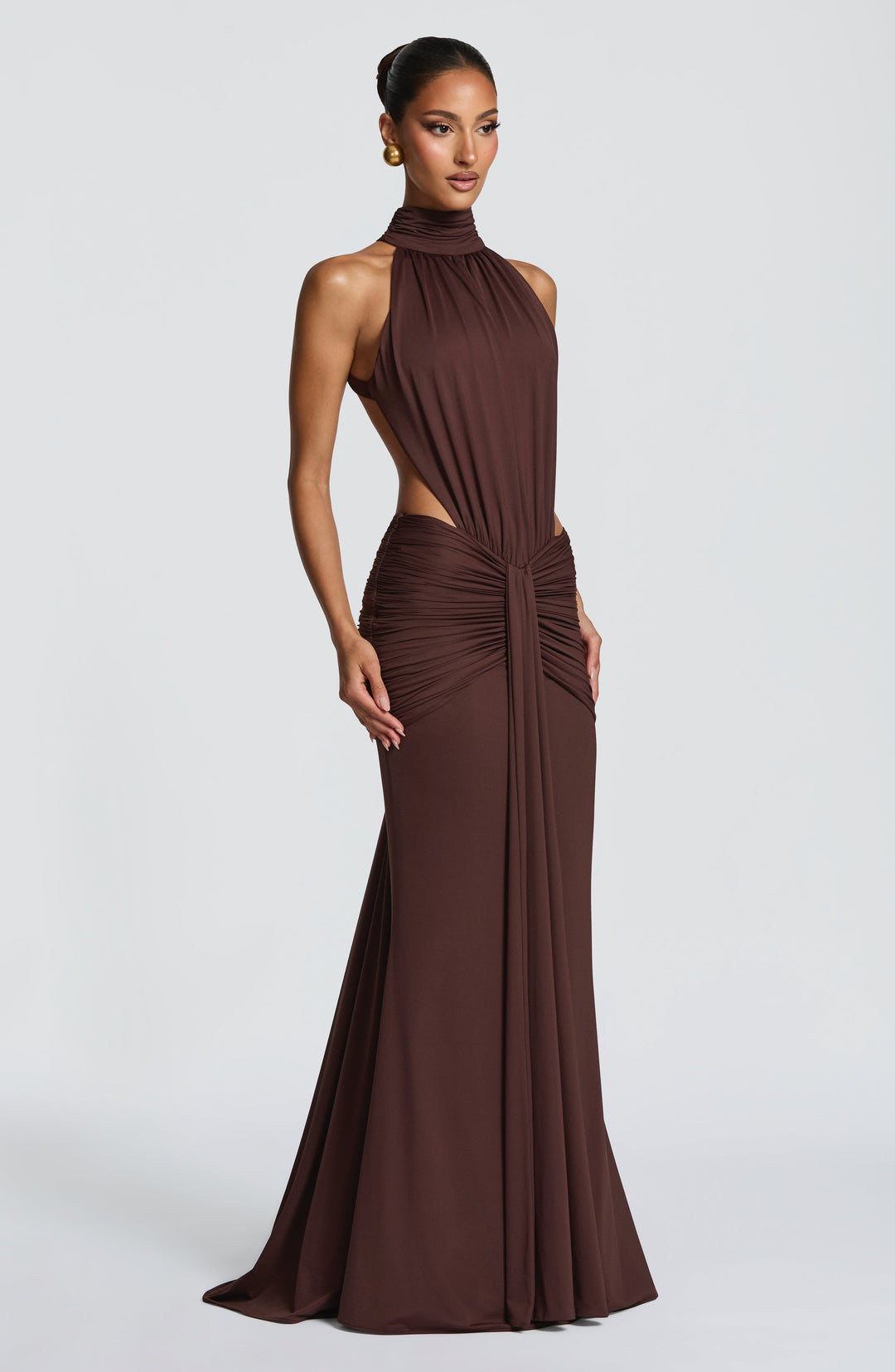 Sonja| Robe de soirée élégante à nouer autour du cou avec dos nu pour femmes  