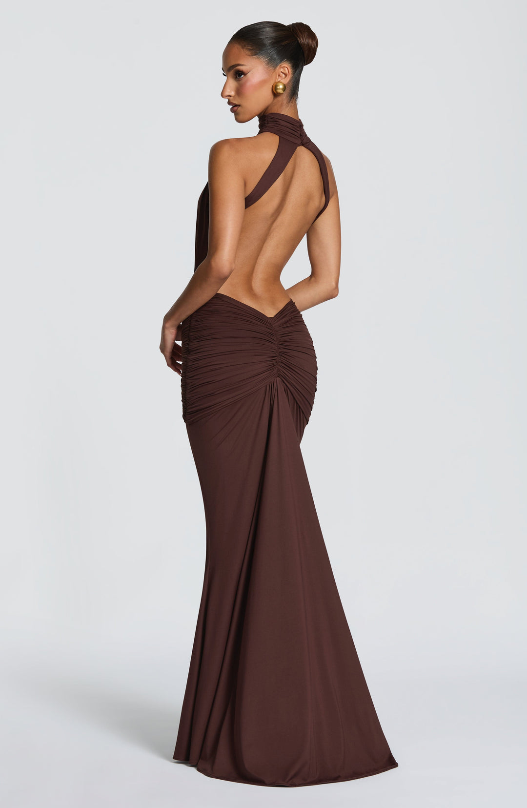 Sonja| Robe de soirée élégante à nouer autour du cou avec dos nu pour femmes  