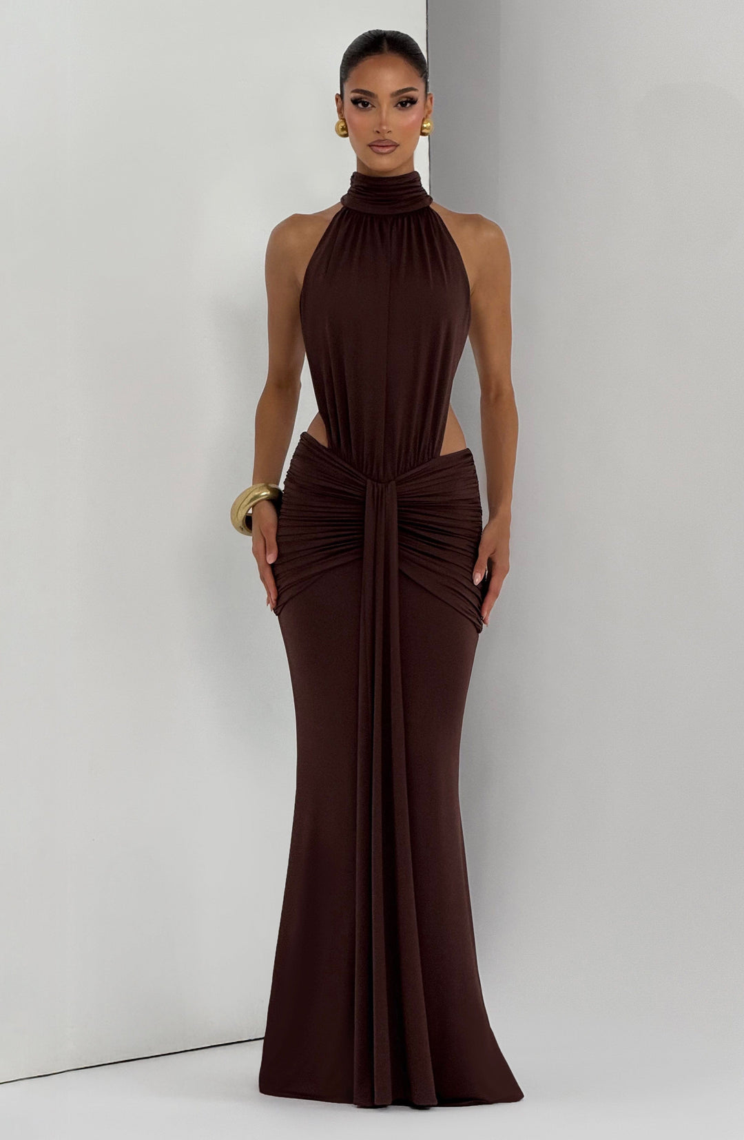 Sonja| Robe de soirée élégante à nouer autour du cou avec dos nu pour femmes  