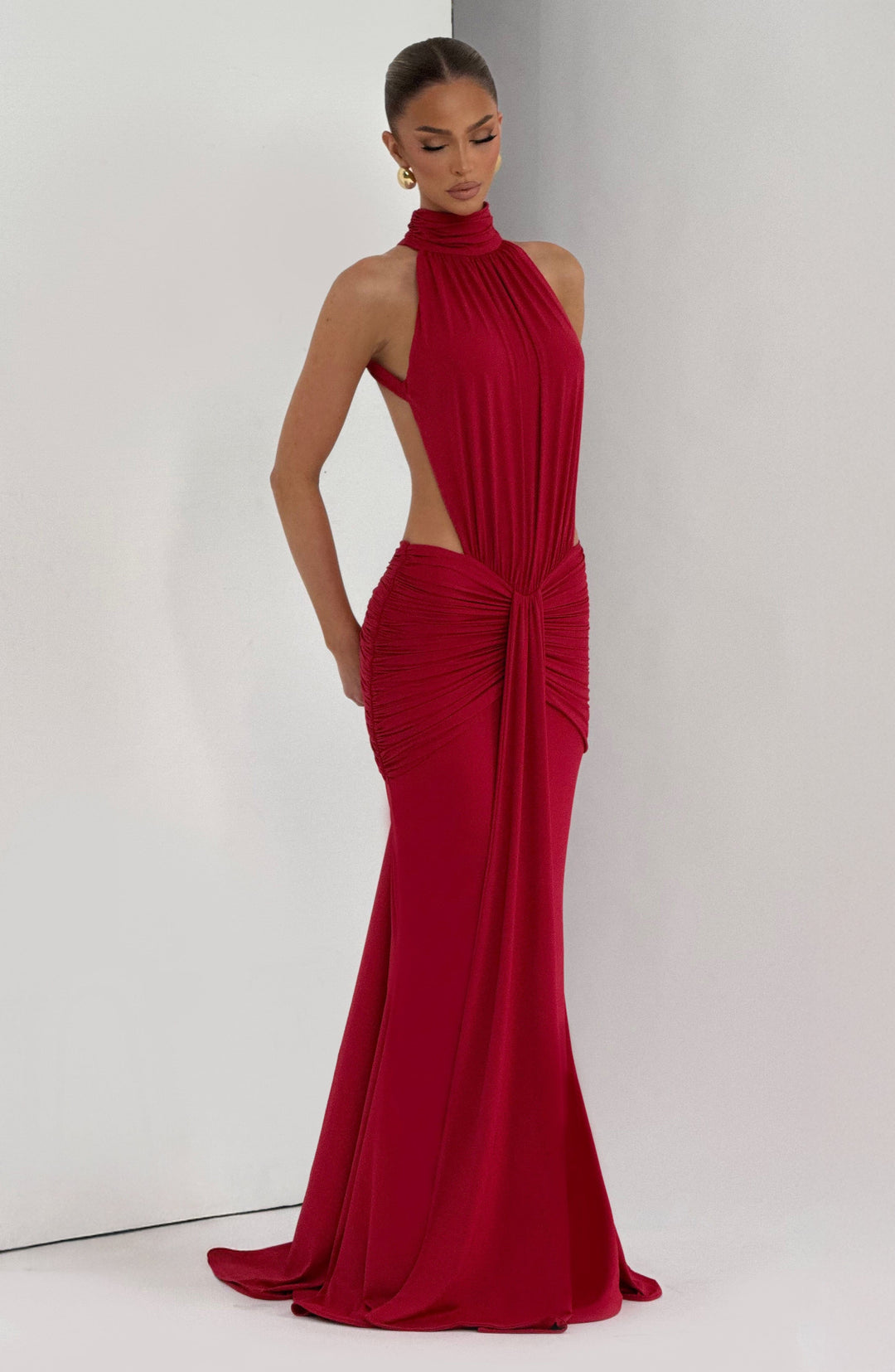 Sonja| Robe de soirée élégante à nouer autour du cou avec dos nu pour femmes  