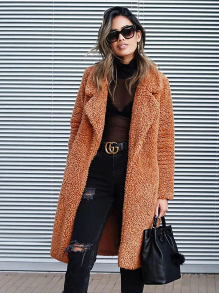 Daisy | Lungo trench teddy da donna in morbido pile