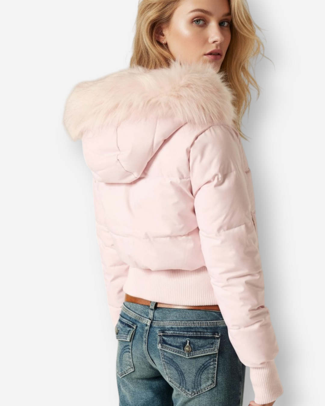 Eliane | Damen Winter Gesteppte Jacke mit Kunstfellkragen
