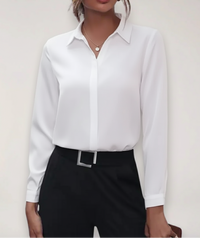 Delia | Damen Elegant Langarmbluse