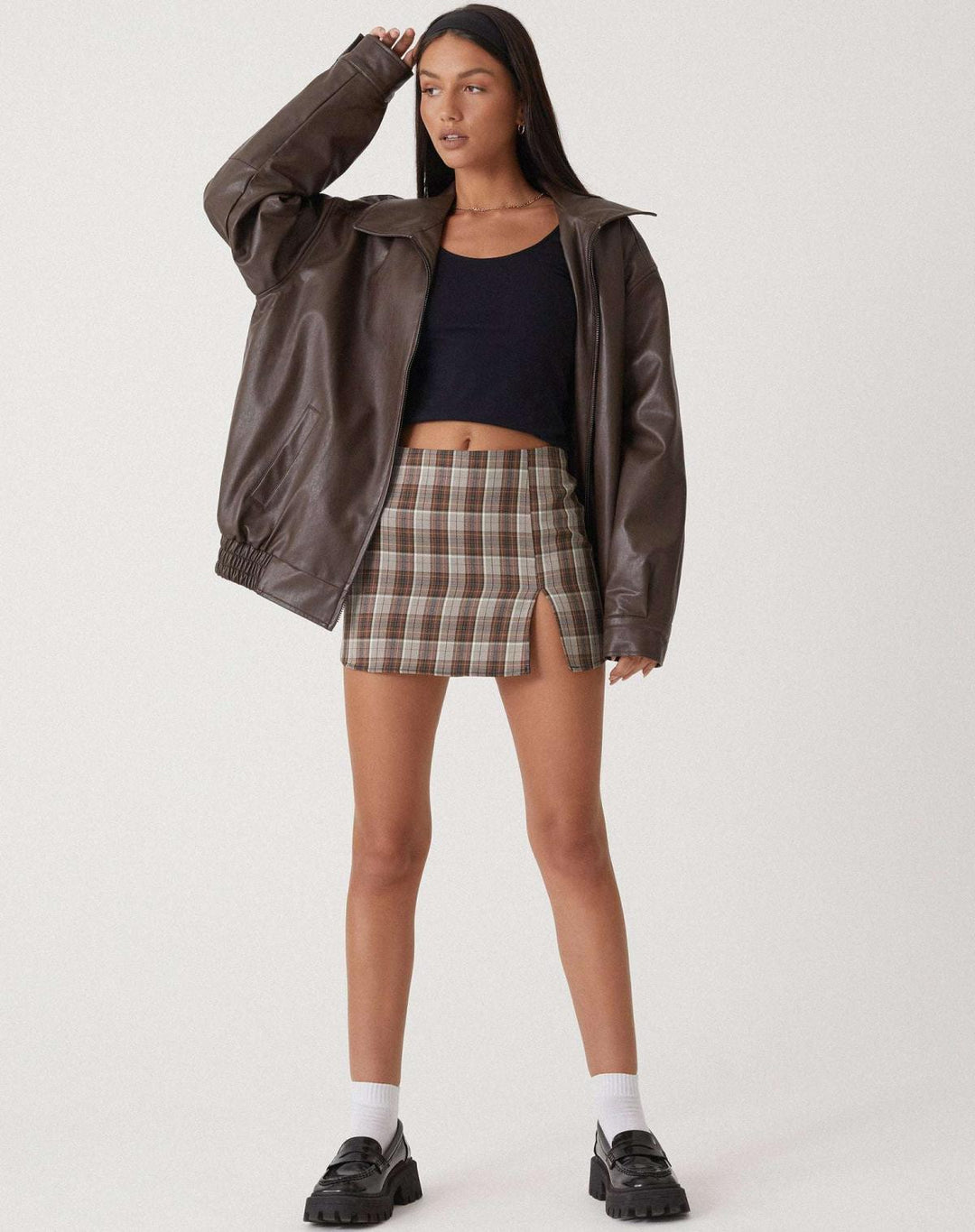Vera | Damen Vintage Leder Oversized Jacke