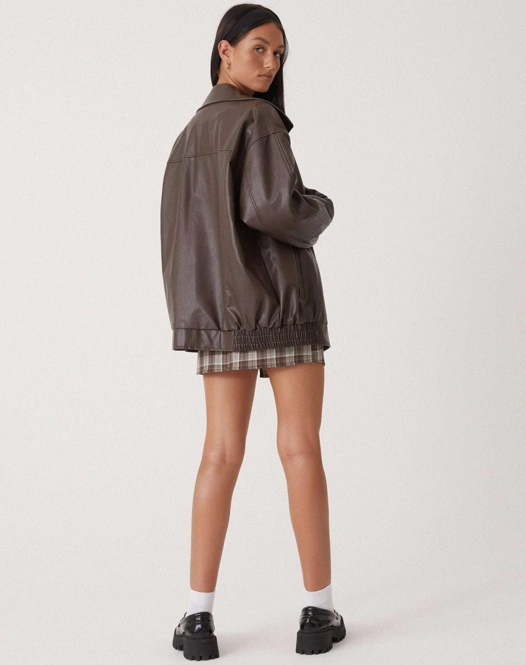 Vera | Damen Vintage Leder Oversized Jacke