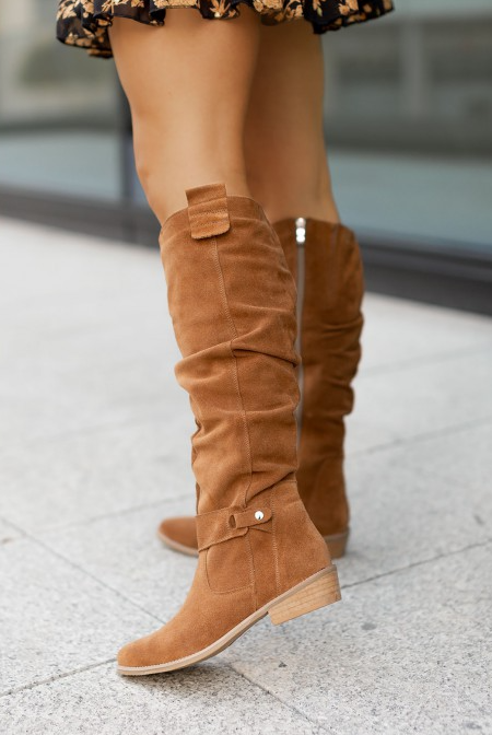 Serena | Damen Modische Wildleder Absatz Stiefel